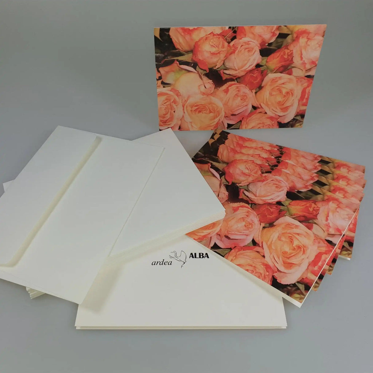 10er Set hochwertige Fotoklappkarte im Umschlag mit wundervollen Motiven, hier "Rosen" - Verlag ardea-ALBA ❤️