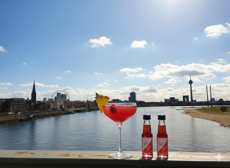 <img src="https://cdn.shopify.com/s/files/1/0770/8298/4797/files/Radschlaeger_Cocktail_Wilde_Himbeere_Likoer_Duesseldorfer_Kontor_1.png?v=1780933023" alt="Rot-Wiss Likör Cocktail auf der Oberkasseler Brücke — Düsseldorfer Spritz mit Rheinturm-Blick">