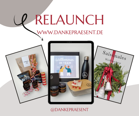 Neue Homepage der Seite Dankepräsent, edle Geschenke mit Logo