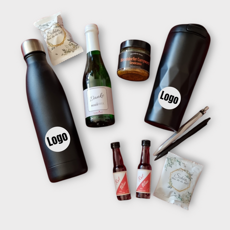 Werbemittel mit Ihrem Logo-Design und Ihrer Unternehmensbotschaft stärken Ihren Firmenauftritt