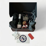 B2B Düsseldorf Box von Dankepräsent mit Rossivo Likör Wilde Himbeere und der Radschläger-Karte, weihnachtlich oder ganzjährig