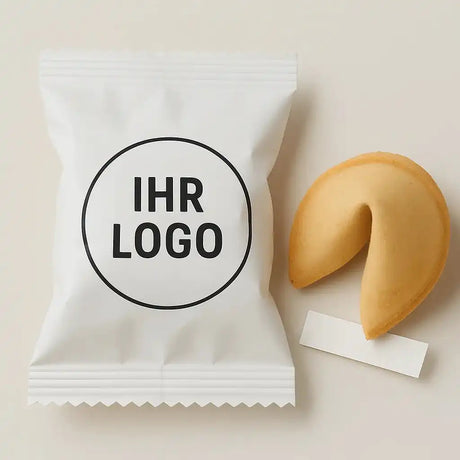 Glückskekse im Logo-Design für Unternehmen und private Feiern, wie Hochzeiten - Düsseldorfer Kontor ❤️ 
