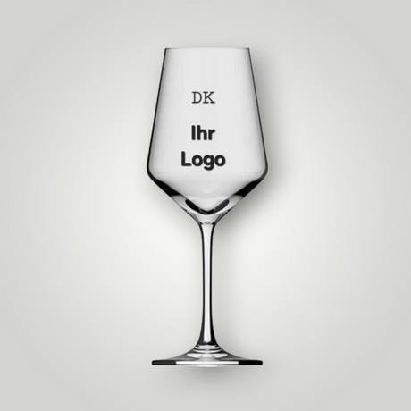 Gläsergravur für Geschenke zur Hochzeit, zum Event oder für Unternehmen, hier ein Weinglas - Düsseldorfer Kontor ❤️ 