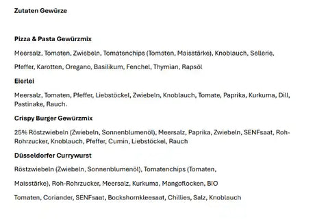 Nahaufnahme italienischer Pasta-Gewürze vom Düsseldorfer Kontor – Hochwertige Zutaten für Präsentboxen und kulinarische Geschenke aus Düsseldorf.