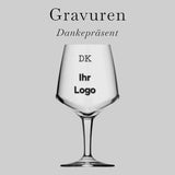 Hochwertiges Cocktailglas mit individueller Logo-Gravur als exklusives Firmengeschenk, gefertigt in Düsseldorf.