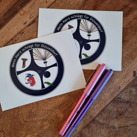 Düsseldorf Radschläger Postkarte Premium Grußkarte für Onboarding und Firmengeschenke