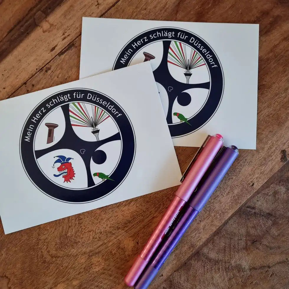 Unseren markanten Düsseldorfer Radschläger gibt es hier perfekt als Postkarte mit Glanzlack - Verlag ardea-ALBA, Verkauf by Düsseldorfer Kontor ❤️ 