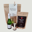 Statt Blumen Genusstüte mit Espresso, Danke-Sekt und Fruchtaufstrich Granatapfel – Wundertüte Dankepräsent Düsseldorf. 