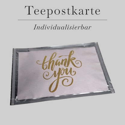 Teepostkarten mit verschiedenen Tees als Mailing zum Postversand