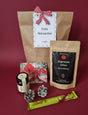 Wundertüte von Dankepräsent weihnachtlich mit Espresso und einem Fruchtaufstrich vom Düsseldorfer  Kontor und einer Lindt-Praline